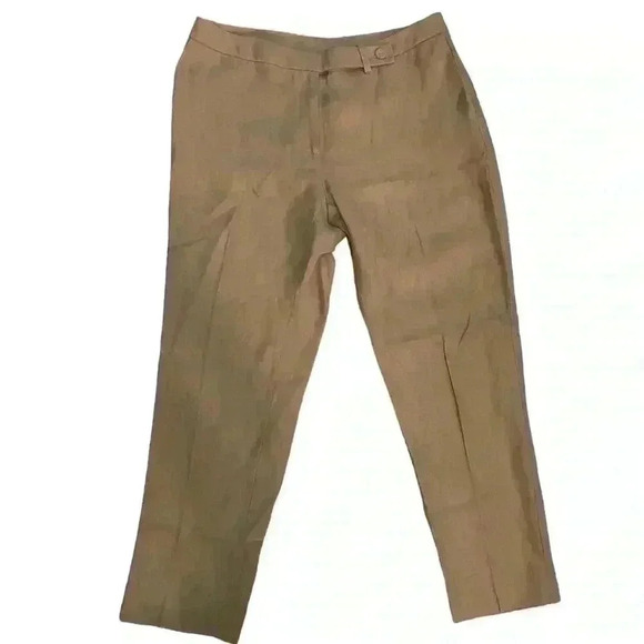 Pure Collection Ladies Tan Linen Dress Pants waist 34x28. - Picture 1 of 4